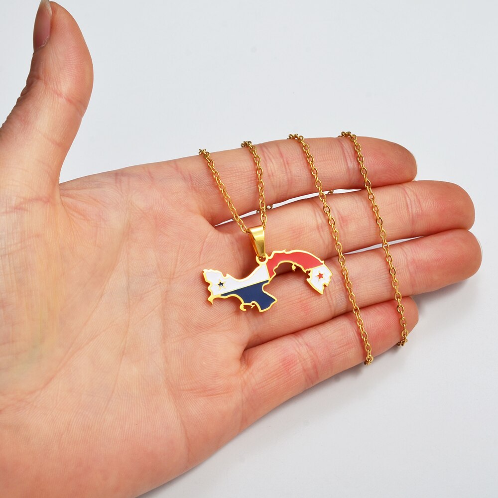 Collana bandiera Panama colore oro