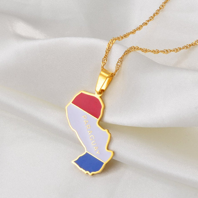 Collana bandiera Paraguay colore oro