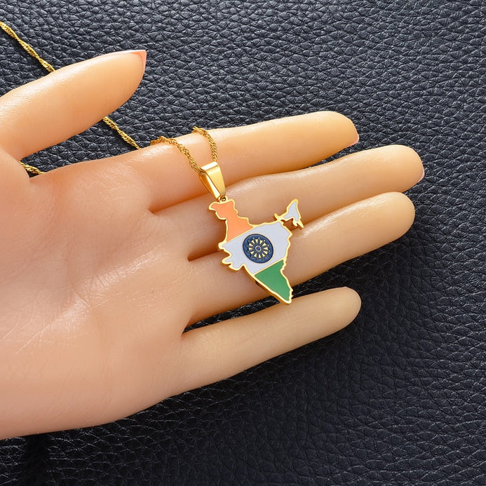 Collana bandiera India colore oro