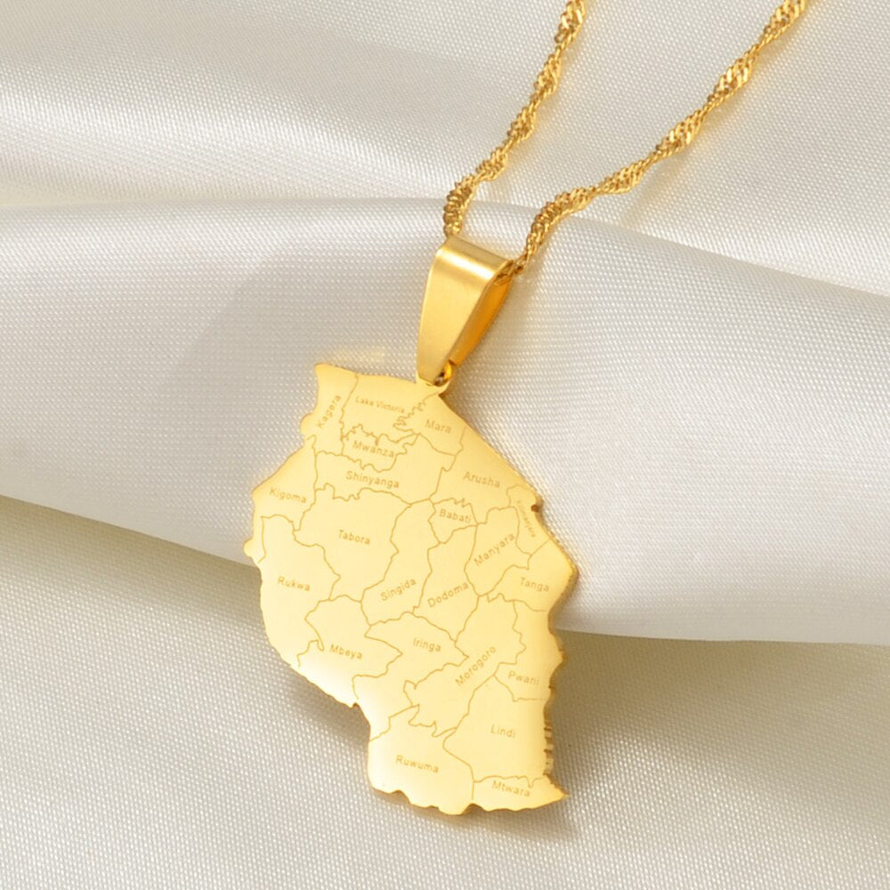 Collana carta Tanzania colore oro