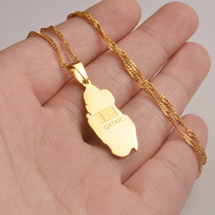 Collana carta Qatar colore oro