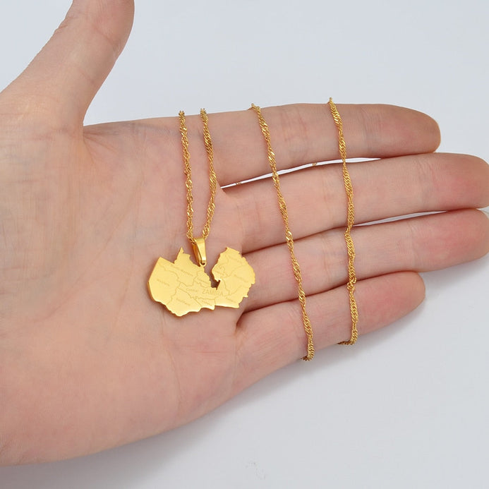 Collana carta Zambia colore oro