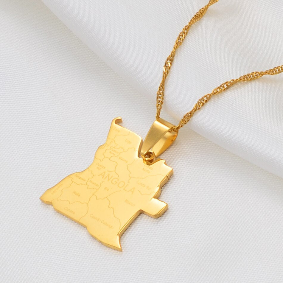 Collana carta Angola colore oro