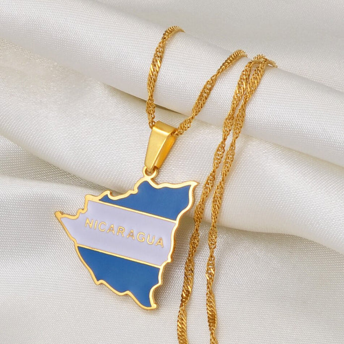 Collana bandiera Nicaragua colore oro