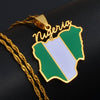 Collana bandiera Nigeria colore oro