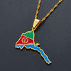 Collana bandiera Eritrea colore oro