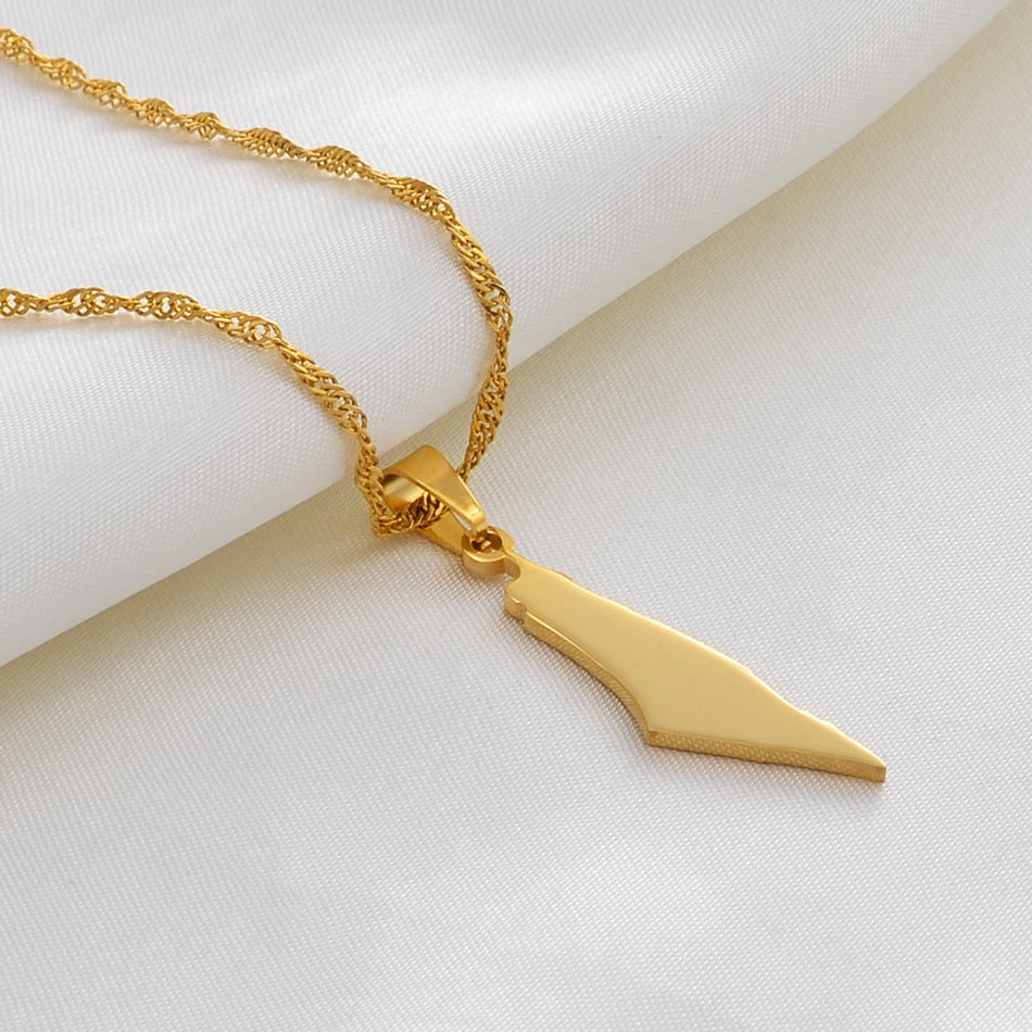 Collana carta Israele colore oro