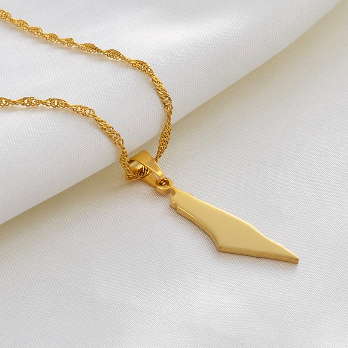 Collana carta Israele colore oro