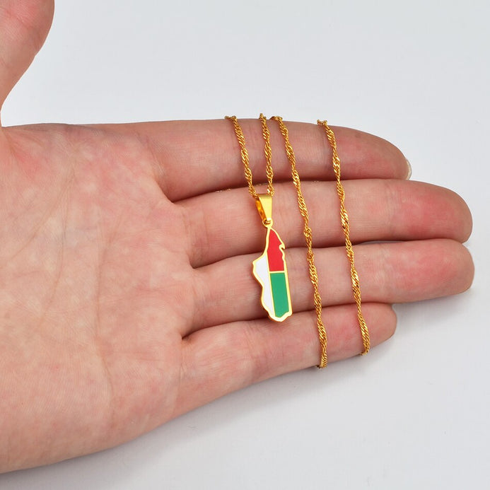 Collana bandiera Madagascar colore oro