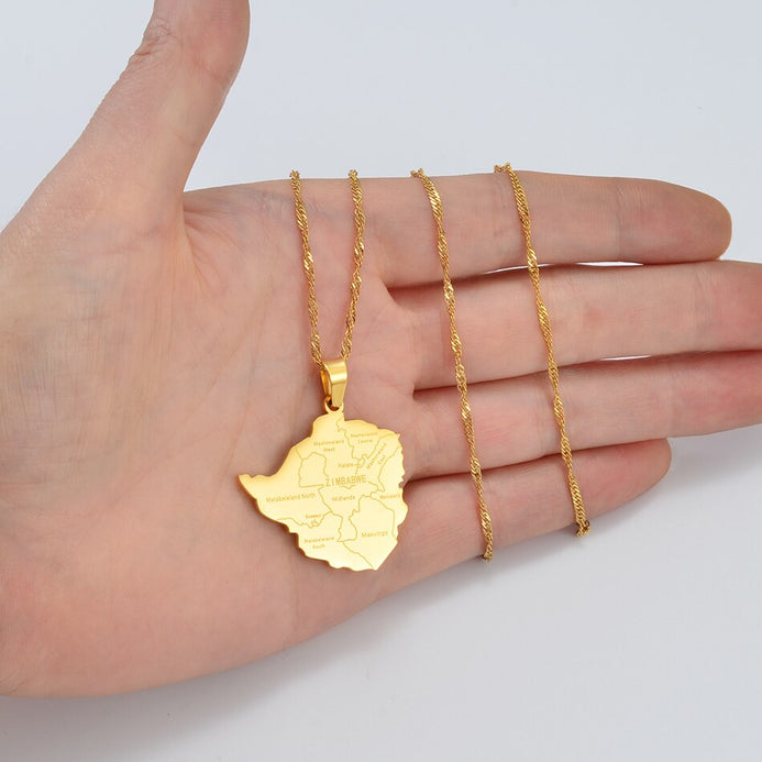 Collana carta Zimbabwe colore oro