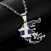 Collana bandiera Grecia colore argento