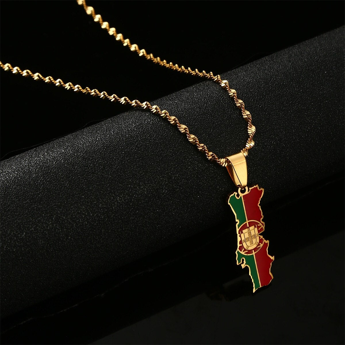 Collana bandiera Portogallo colore oro