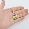 Collana bandiera Mauritius colore oro