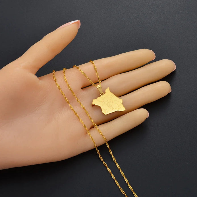 Collana carta Kenya colore oro